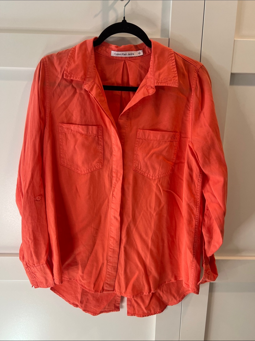 Calvin Klein Jeans Coral-Red Button Down Shirt
